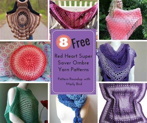 8 Free Red Heart Super Saver Ombre Yarn Patterns - Marly Bird™