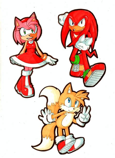 Knuckles - Amy - Tails by Mitzy-Chan on DeviantArt