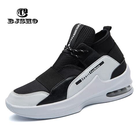 CBJSHO Fashion Breathable Mesh Height Increasing Shoes Men Lace Up Air ...