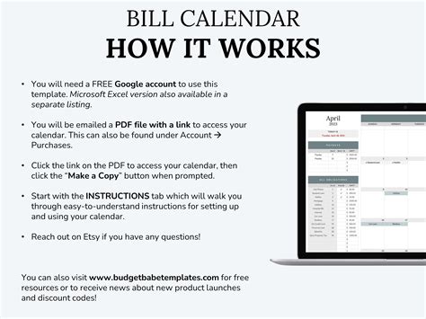 Bill Tracker Spreadsheet, Google Sheets Bill Calendar, Monthly Bill ...