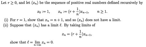 recursion - How to calculate the limit of a recursively defined sequence? - Mathematics Stack ...