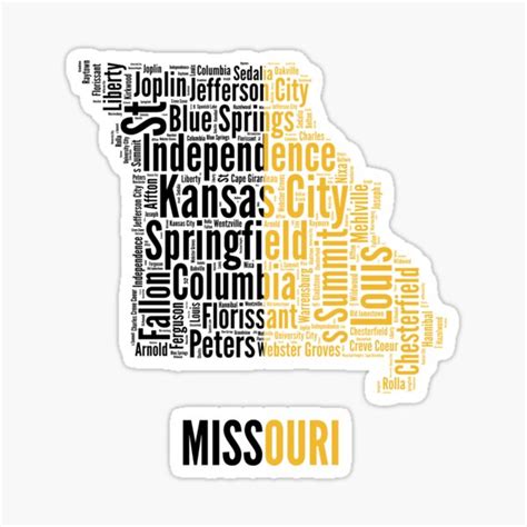 "Missouri - University Colors" Sticker by stateofmine | Redbubble