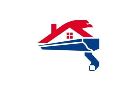 Roof Gutter and Eagle Logo Design Graphic by HardTeam · Creative Fabrica