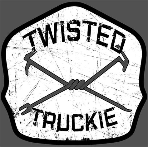 a sign that says twisted truckie with two crossed wrenches on the front of it