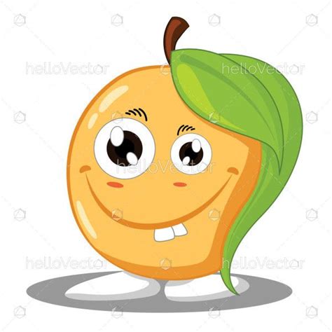 Mango cartoon character, Smiling mango mascot - Vector illustration - Download Graphics ...