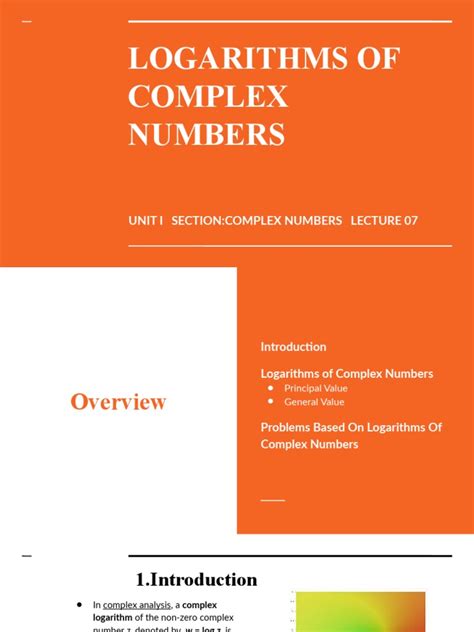 07 - Complex Numbers - Logarithms of Complex Numbers | PDF | Complex ...