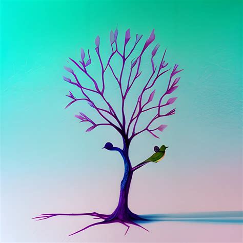 Tree,Bird, minimalistic, surreal, high definition, surreal, 3D ...