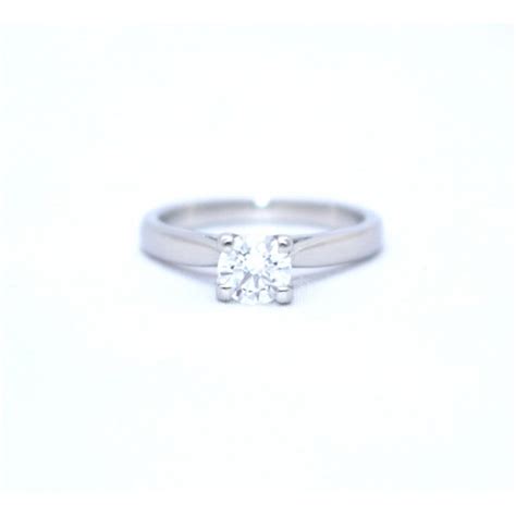 diamond solitaire ring set in 18ct white gold