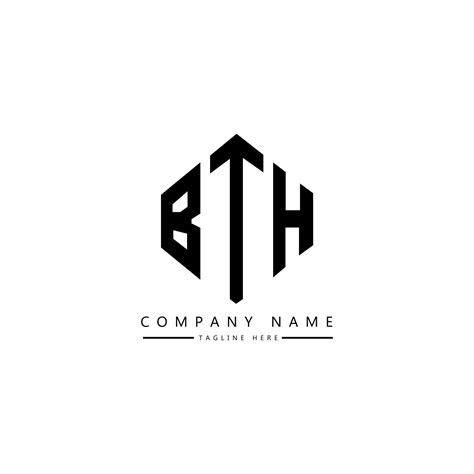 BTH letter logo design with polygon shape. BTH polygon and cube shape logo design. BTH hexagon ...