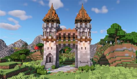 Here's a medieval gate tower I built : Minecraftbuilds | Minecraft castle, Minecraft castle ...