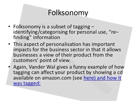 Lecture 16: Folksonomy and Tagging