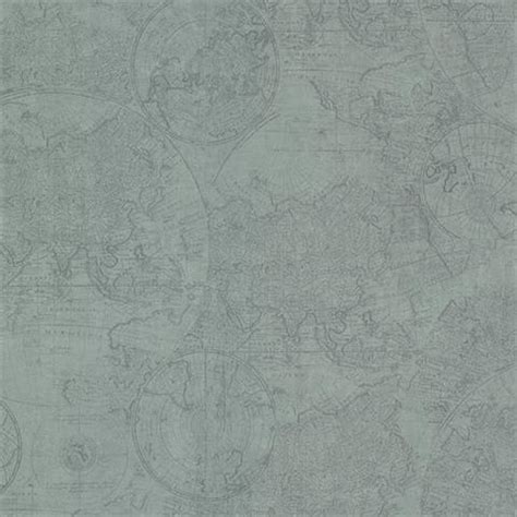 2604-21235 Teal Cartography Vintage World Map Wallpaper by Brewster | Total Wallcovering