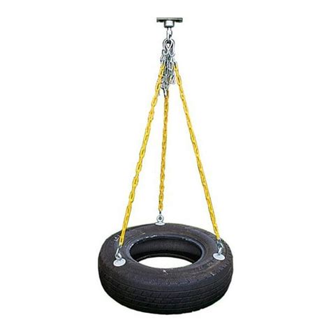 Eastern Jungle Gym Heavyduty 3Chain Rubber Tire Swing Seat With Adjustable Coated Swing Chains ...