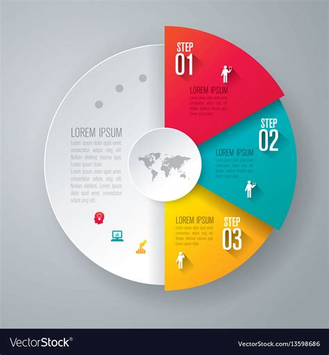 Infographics design with 3 step Royalty Free Vector Image