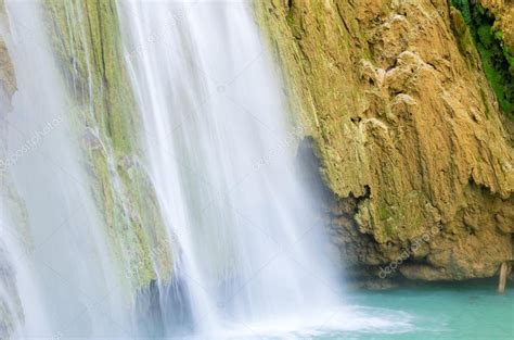 Waterfall in green forest Stock Photo by ©Pakhnyushchyy 72825449