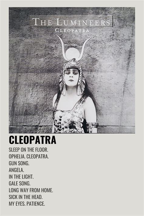 The Lumineers - Cleopatra | Film posters minimalist, Music poster ...