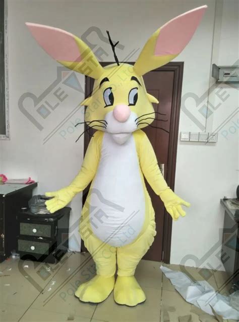 popular yellow rabbit mascot costume big ear bunny costumes on ...