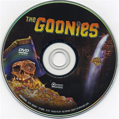 The Goonies (1985) R1 - Movie DVD - CD label, DVD Cover, Front Cover