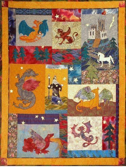 Dragons - PATTERN | Dragon quilt, Machine applique patterns, Owl quilt pattern