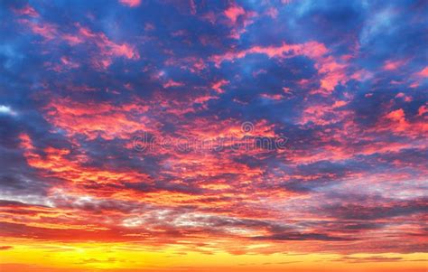 Sky at Color Sunset with Orange Red Clouds Stock Photo - Image of scenic, nature: 215804820