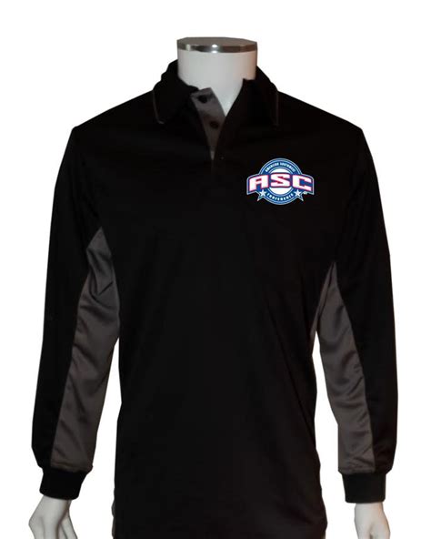 ASC (LONG SLEEVE) Current Major League Replica Umpire Shirt - BLACK wi ...