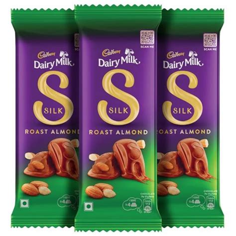 Cadbury Dairy Milk Silk Roast Almonds Chocolate Bar, 143Gm (Pack of 3)