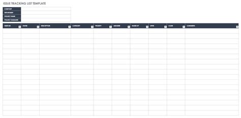 Google Sheets Issue Tracker Template