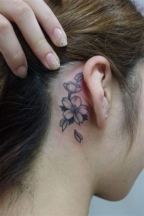 Cherry blossom tattoo ear Sunflower Tattoo Simple, Sunflower Tattoo Shoulder, Sunflower Tattoos ...