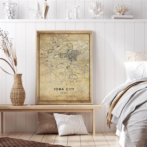 Iowa City Vintage Map Print Iowa City Map Iowa Map Art - Etsy