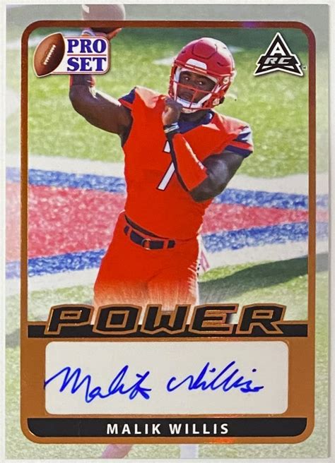 Malik Willis Autographed 2021 Leaf Pro Set Liberty Flames Football ...