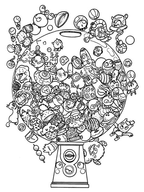 Printable cute doodle monster coloring pages - golikauction