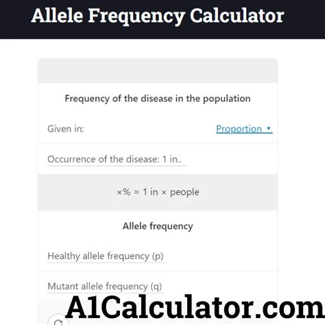 Allele Frequency Calculator Free - A1Calculator