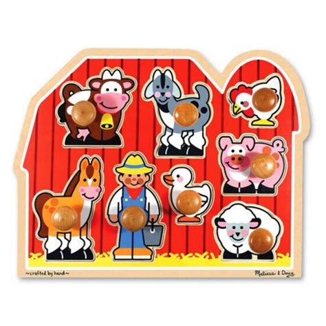 Melissa & Doug Large Farm Jumbo Knob Puzzle - 8 pieces | Melissa And ...