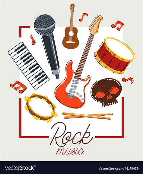 Rock music band poster flat isolated over white Vector Image