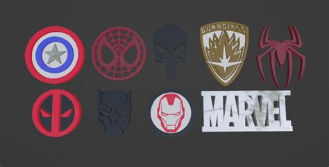 Marvel logo collection by Vitalik Isakov | Download free STL model ...