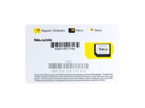 Fido Sim Card CANADA 4G LTE Multi Sim Card - Nano Micro Standard 3 in 1 ...