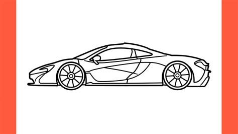 How to draw a MCLAREN P1 easy / drawing McLaren P1 2011 sports car step ...