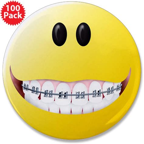 Cute Happy Face | braces smiley face 3 5 button 100 pack $ 179 99 Smile Teeth Braces, Growing ...