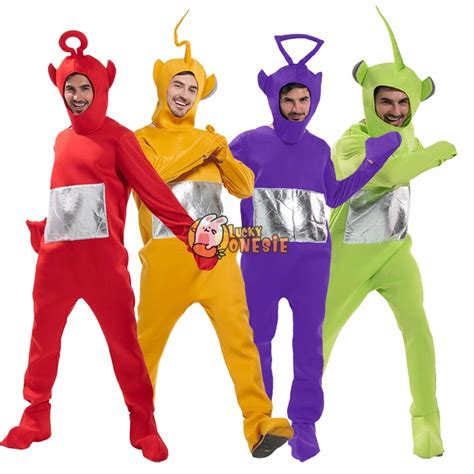 Teletubbies Costume for Adults Tinky Winky Po Lala Dipsy Halloween Group Cosplay - Luckyonesie