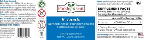 Foods For Gut Bifidobacterium Lactis Probiotic Powder 500 mil millones ...