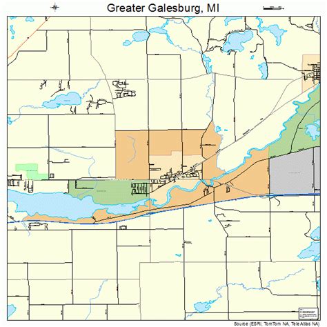 Greater Galesburg Michigan Street Map 2634670