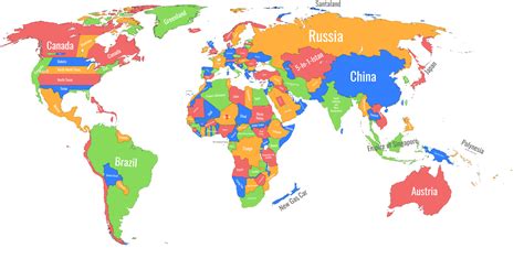 World Map With Borders And Names