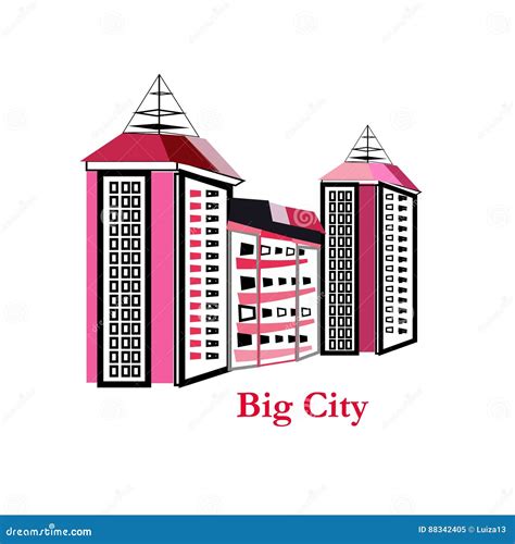 Cityscape Building Line Art Vector Illustration Design - Big Stock Vector - Illustration of ...