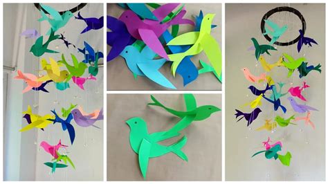 How to make easy paper birds||A beautiful home decor of birds||DIY paper birds ...