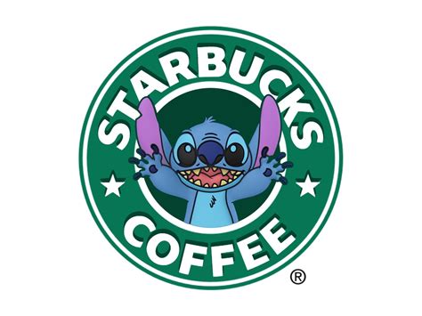 Lilo And Stitch Starbucks Logo Sticker, Stitch, Digital