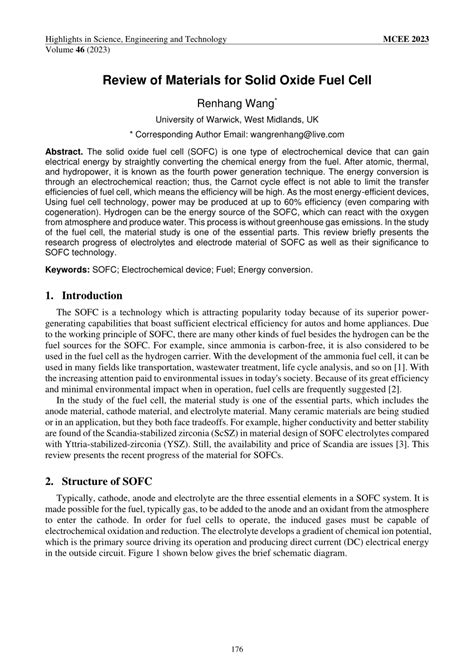 (PDF) Review of Materials for Solid Oxide Fuel Cell