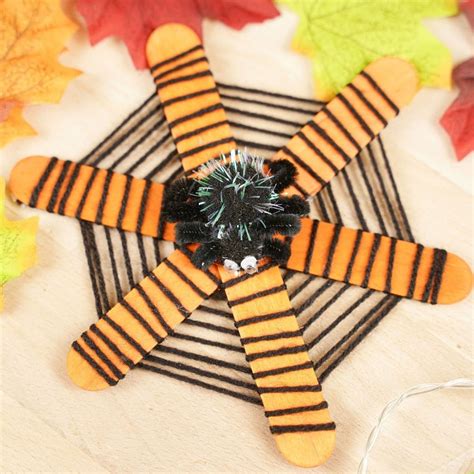 Popsicle Stick Spider Web Halloween Decoration - DIY & Crafts