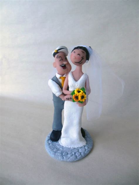 Popeye & Olive Oyl Wedding Cake Topper Contact Seller for