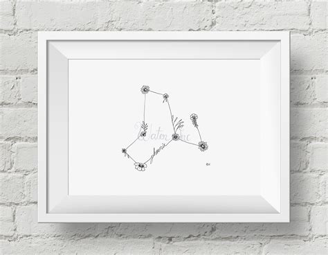 Phoenix Constellation Original Drawing Floral Constellation - Etsy Singapore