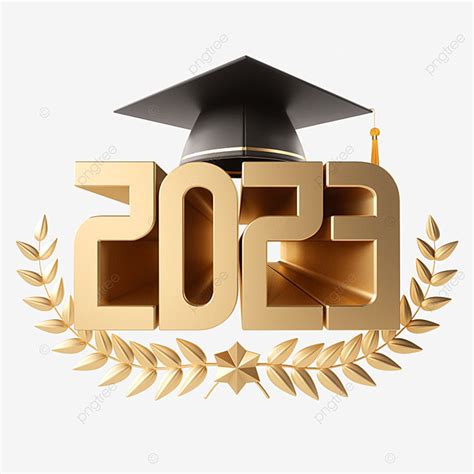 Title PNG Transparent, 2023 Commencement Titles, 2023, Graduation Cap, Golden PNG Image For Free ...